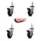 Service Caster 3 Inch Hooded Neoprene Rubber 3/8 Inch Grip Ring Stem Casters with Brakes, 4PK SCC-GR03S310-NPRB-BC-B-716138-4 - alternate 2